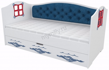 Кровать Домик с окошками Морская