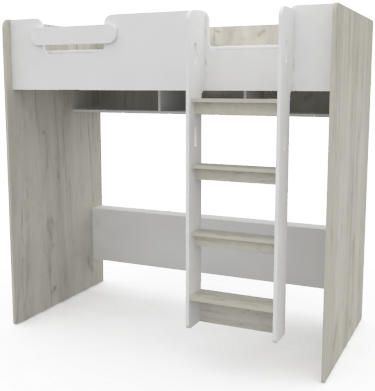 Кровать двухъярусная с передней лестницей Серия Wood