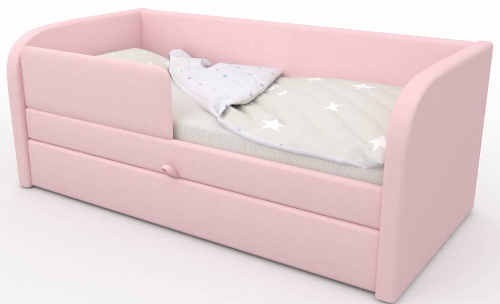 Детский диван UNO Нежно-розовый (Velvet Lux 37)