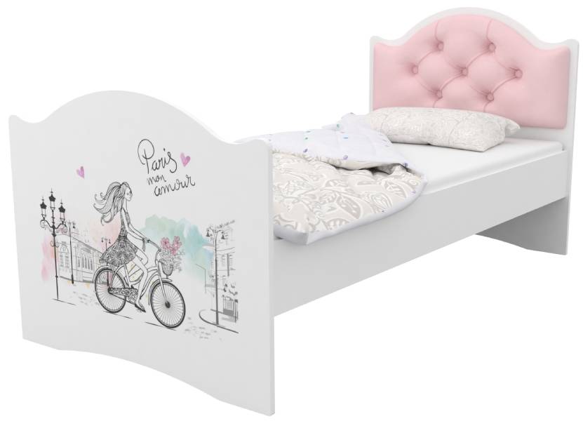 Детская кровать Эксклюзив с высоким изножьем и с каретной стяжкой серия KIDS