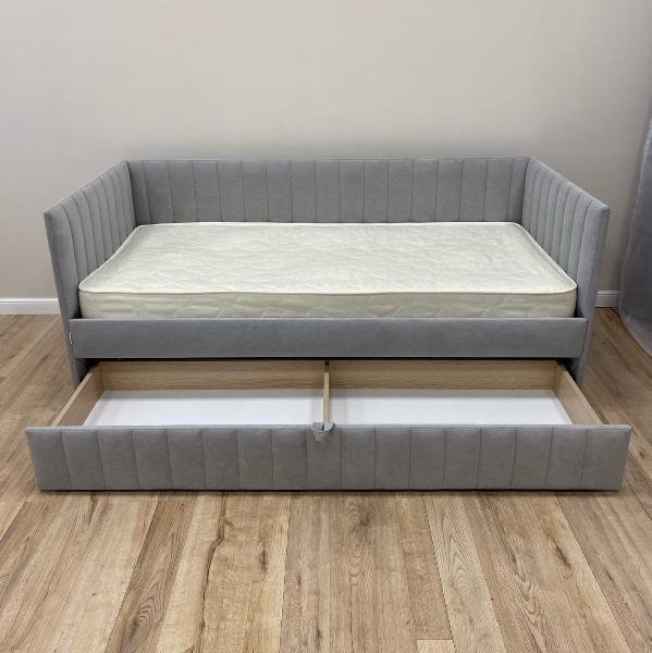 Кровать-диван Soft Grey, спальное место 170x80см, ткань 2 категория, ящик для белья фото 2